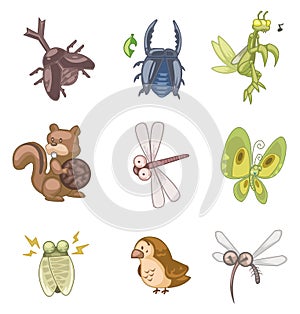 Cartoon summer animal icon