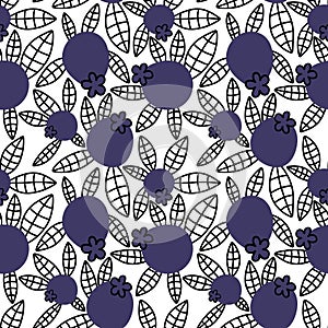 Cartoon summer berries print seamless blueberry pattern for fabrics and linens and wrapping paper
