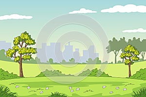 Cartoon Summer Landscape