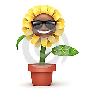 Cartoon sun flower