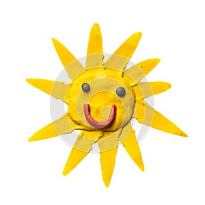Cartoon sun with smile. photo