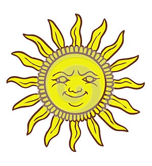 Cartoon Sun smiling photo