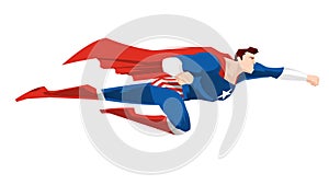 Cartoon Super hero flying