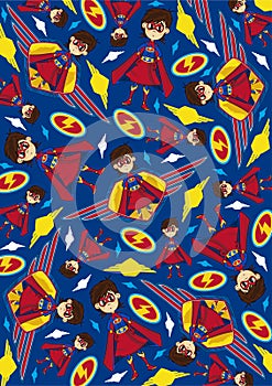 Cartoon Superhero Pattern photo