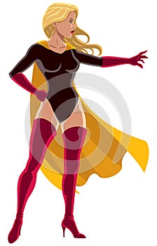 Cartoon Superheroine Wielding Superpower photo