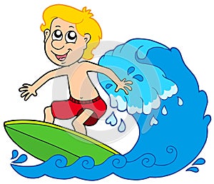 Cartoon surfer boy