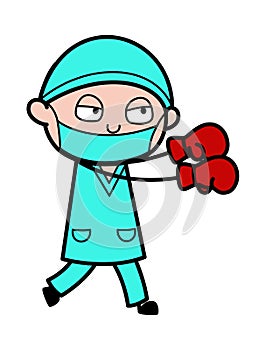 Cartoon Surgeon Boxing