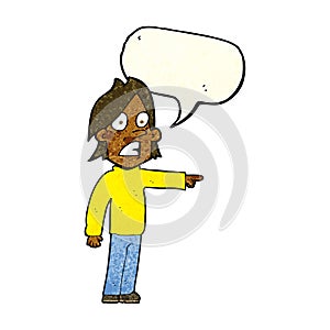 cartoon surprised man with speech bubble