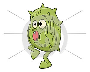 Cartoon surprised microbe