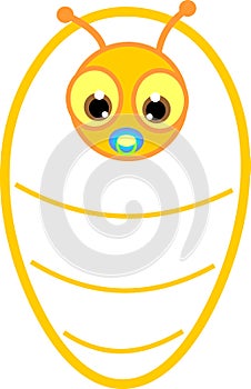 Cartoon swaddled baby bee