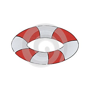 A cartoon swim tube isolated on white background in a Summertime at the sea theme