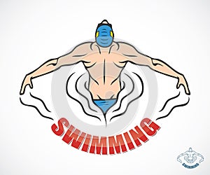 Cartoon swimmer