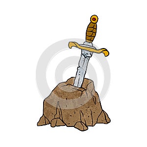 Cartoon sword in stone