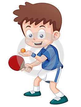 Cartoon table tennis player