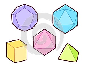 Cartoon tabletop role playing game dice set photo