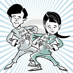 Cartoon taichi or martial art photo
