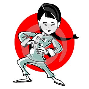 Cartoon taichi or martial art photo