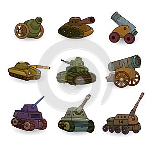 Cartoon Tank/Cannon Weapon set icon