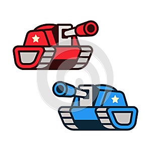 Cartoon tanks illustration