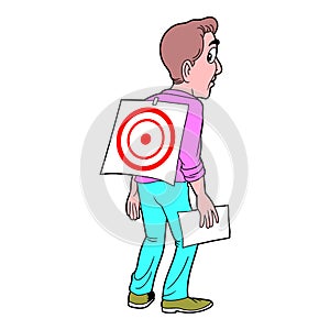 cartoon target man