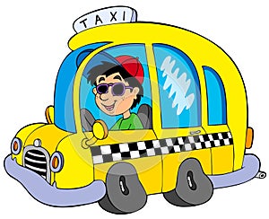 Cartoon taxi driver