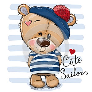 Cartoon Teddy Bear in sailor costume