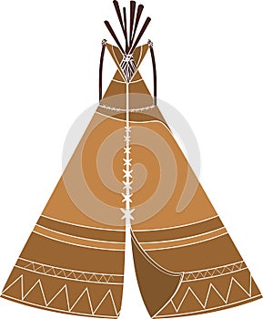 Cartoon teepee tipi. Traditional Indian dwelling