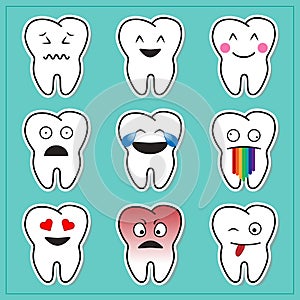 Cartoon teeth emoticons