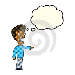 cartoon terrified man with thought bubble