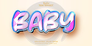 Cartoon text effect, editable baby text and comic text style