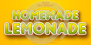 Cartoon text effect, editable homemade lemonade and comic text style