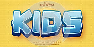 Cartoon text effect, editable kids text and comic text style