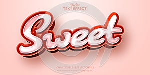 Cartoon text effect, editable red sweet text and comic text style