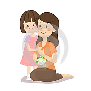 Cartoon Thai mother day vector.