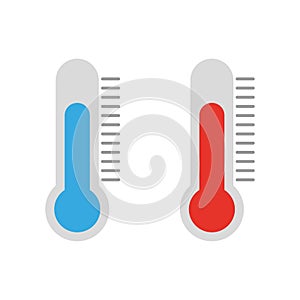 Cartoon thermometers in hand drawn style. Vector illustration.