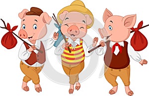 Cartoon three little pigs photo