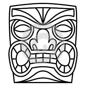 Cartoon Tiki Idol Isolated On White Background