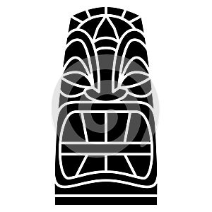 Cartoon Tiki Idol Isolated On White Background