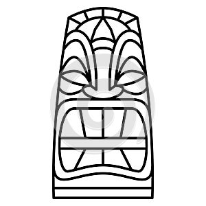 Cartoon Tiki Idol Isolated On White Background