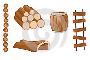 Cartoon timber set