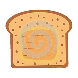 Cartoon Toast with Peanut Butter Spread Illustration photo