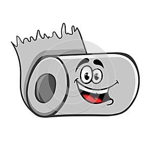 Cartoon toilet paper roll, vector illustration