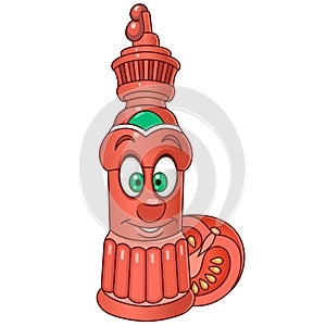 Cartoon Tomato Ketchup Bottle