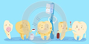 Cartoon tooth decay