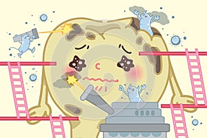 Cartoon tooth decay