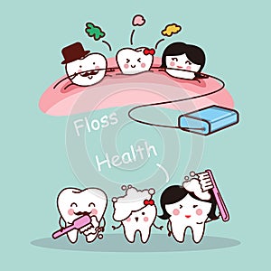 Cartoon tooth family
