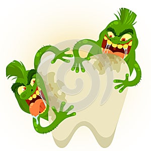 Návrh malby zub bakterie 