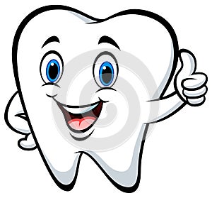 Cartoon tooth giving thumbs up photo