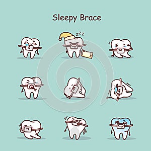 Cartoon tooth wear brace