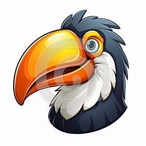 Cartoon Toucan Head Vector Illustration In 2d Game Art Style